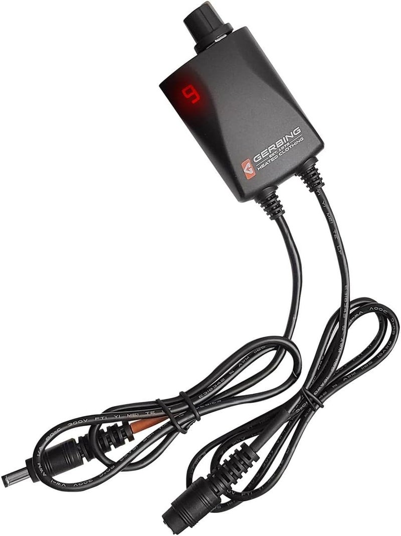 Gerbing 12V Single Zone Temperature Controller for Jackets, Vests, Trousers, Socks – UL Listed Safe Wires & Easy-to-Use Knobs – Digital Temperature Controller with 10 Level Temp. Control Feature - Image 1